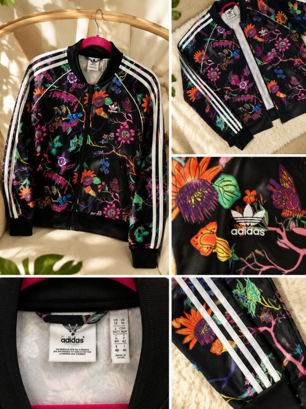 Adidas Originals Poisonous Garden SST Floral Track Jacket DT8284 Size M